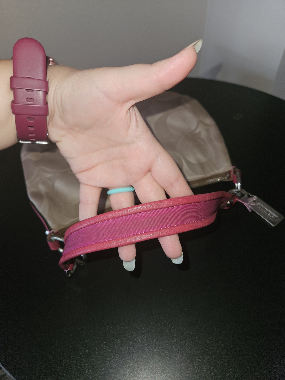 Coach Poppy Signature Sateen Groovy Hot Pink Trim Shoulder Bag Y2K - Picture 15 of 16